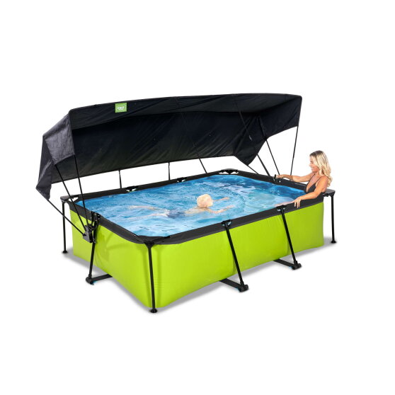 Piscine EXIT Lime 220x150x65cm avec pompe filtrante et voile d'ombrage - vert