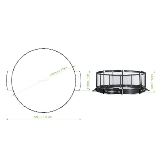 Aire ronde de Panna avec filet EXIT ø 488 cm