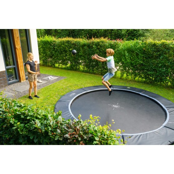 EXIT Dynamic trampoline enterré au niveau du sol ø305cm avec dalles de sécurité Freezone - noir