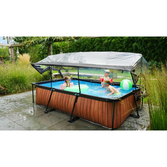 Piscine EXIT Lime 300x200x65cm avec pompe filtrante et d&ocirc;me - vert