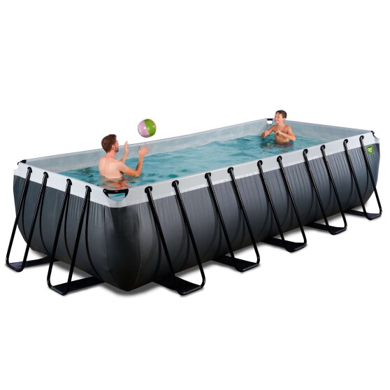 Piscine EXIT Black Leather 540x250x122cm avec pompe filtrante - noir