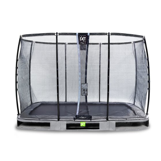 Trampoline enterré EXIT Elegant Premium de 214x366cm avec filet de sécurité Deluxe - gris