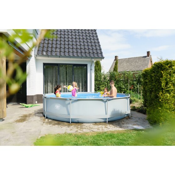 Piscine EXIT Soft Grey ø360x76cm avec pompe filtrante - gris