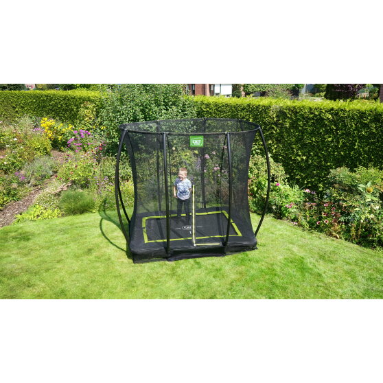 Trampoline enterré EXIT Silhouette 153x214cm avec filet de sécurité - noir