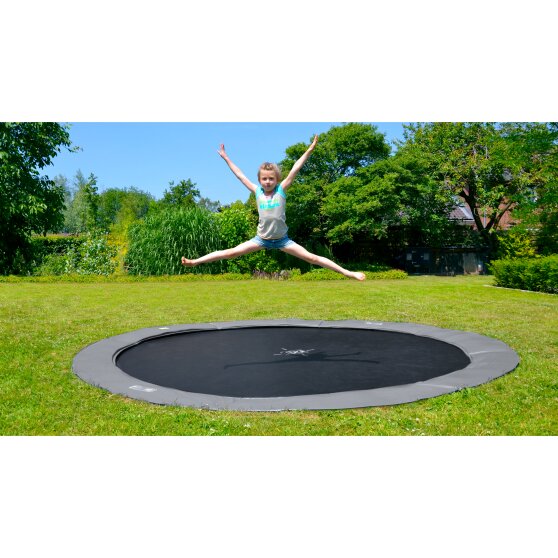 Le trampoline enterré EXIT InTerra groundlevel ø366cm - gris