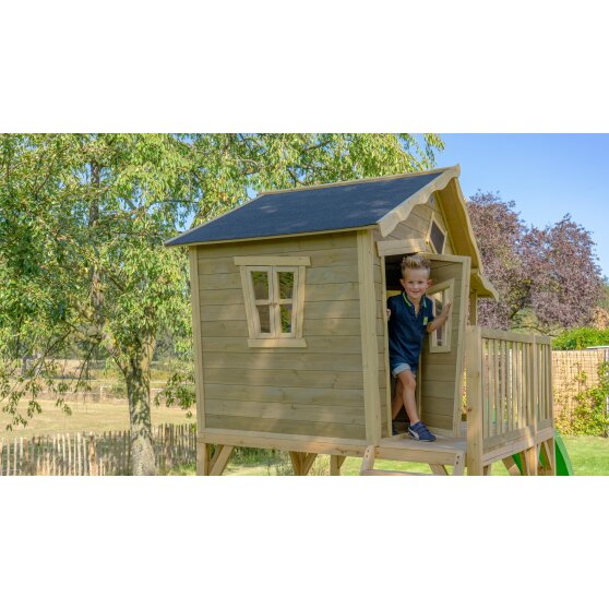Maisonnette en bois EXIT Crooky 750 - gris-beige