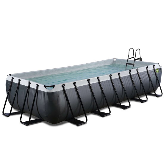 Piscine EXIT Black Leather 540x250x100cm avec pompe filtrante &agrave; sable - noir