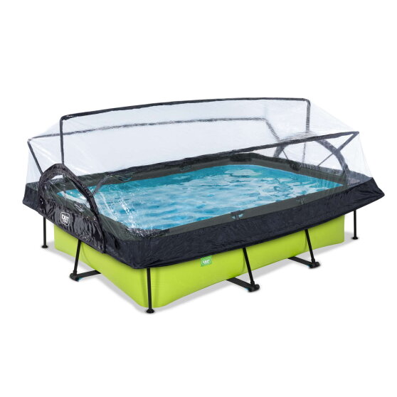 Piscine EXIT Lime 300x200x65cm avec pompe filtrante et d&ocirc;me - vert