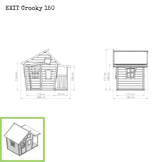 Cabane en bois EXIT Crooky 150 - gris-beige