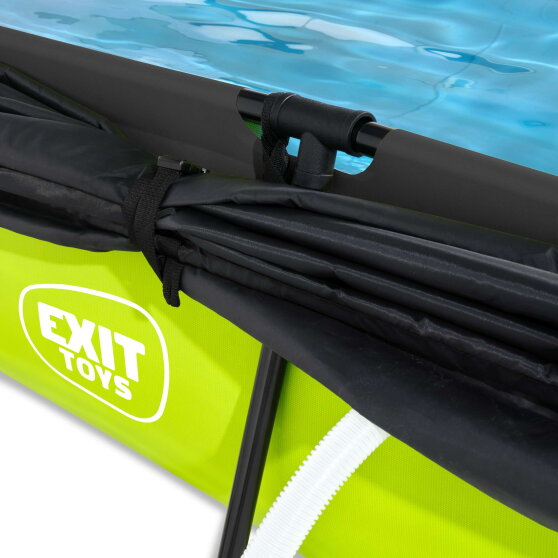 Piscine EXIT Lime 220x150x65cm avec pompe filtrante et voile d'ombrage - vert
