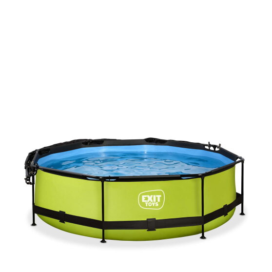 Piscine EXIT Lime ø300x76cm avec pompe filtrante et voile d'ombrage - vert