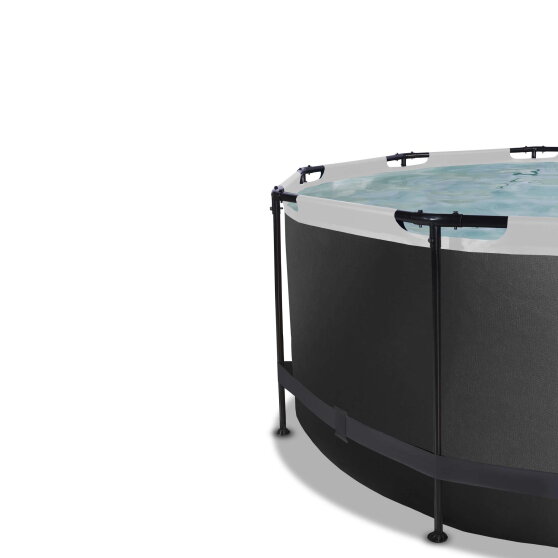 Piscine EXIT Black Leather ø360x122cm avec pompe filtrante - noir