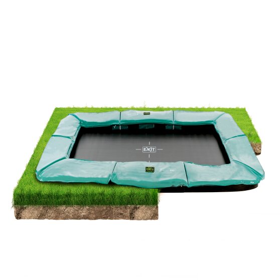 Le trampoline enterré EXIT Supreme groundlevel 244x427cm - vert