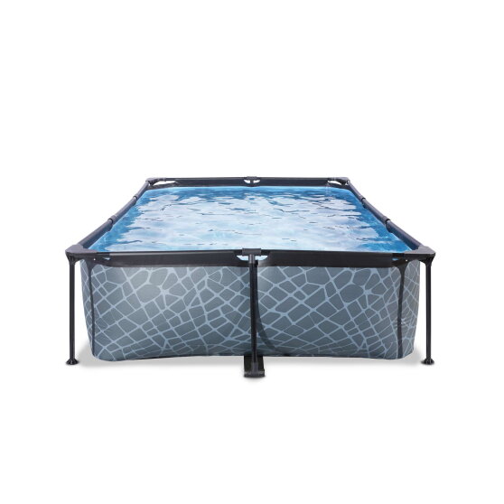 Piscine EXIT Stone 300x200x65cm avec pompe filtrante - grise