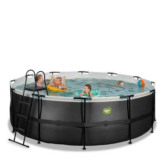 Piscine EXIT Black Leather ø427x122cm avec pompe filtrante - noir