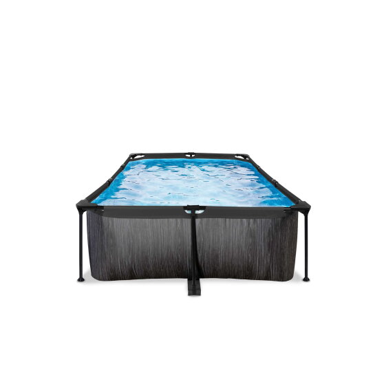 Piscine EXIT Black Wood 220x150x65cm avec pompe filtrante - noir