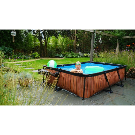 Piscine EXIT Stone 300x200x65cm avec pompe filtrante - grise