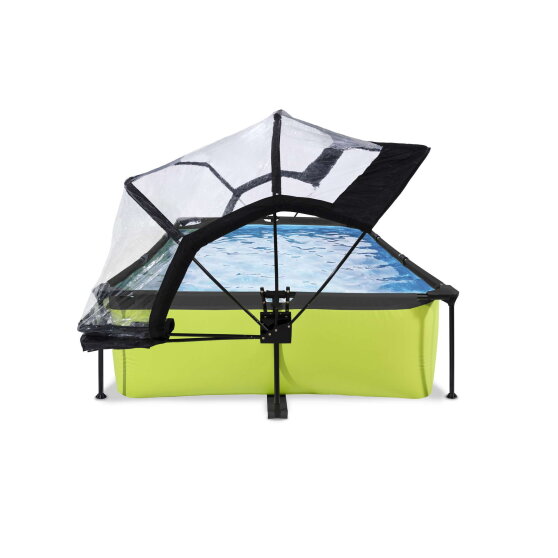 Piscine EXIT Lime 300x200x65cm avec pompe filtrante et d&ocirc;me - vert
