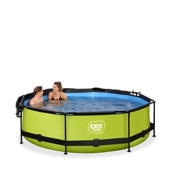 Piscine EXIT Lime ø300x76cm avec pompe filtrante et voile d'ombrage - vert