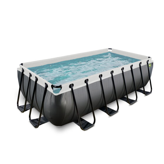 Piscine EXIT Black Leather 400x200x100cm sans pompe et échelle - noir