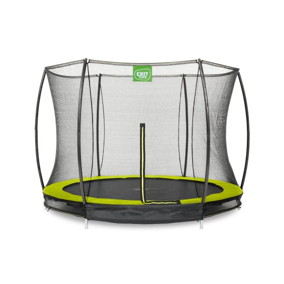 Trampoline enterré EXIT Silhouette ø244cm avec filet de sécurité - vert