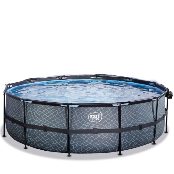 Piscine EXIT Stone ø488x122cm sans pompe et échelle - gris