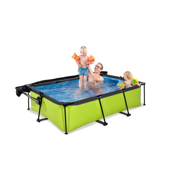 Piscine EXIT Lime 220x150x65cm avec pompe filtrante et voile d'ombrage - vert