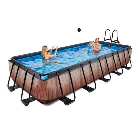 Piscine EXIT Wood 540x250x100cm avec pompe filtrante - marron