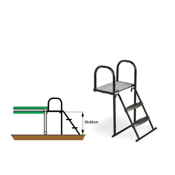 Plateforme EXIT Trampoline avec échelle pour hauteur de cadre de trampoline entre 50-65cm