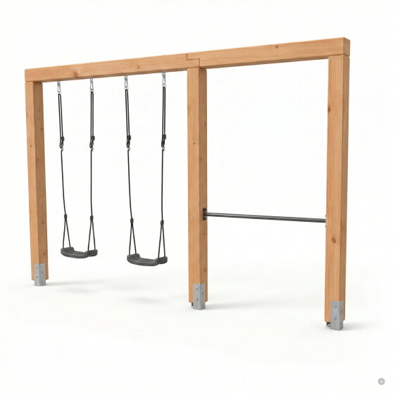 EXIT Linea Massiv 140 Balan&ccedil;oire double en bois avec barre fixe