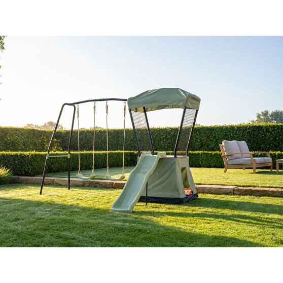 Aire de jeux avec toboggan et double balan&ccedil;oire EXIT Ivy