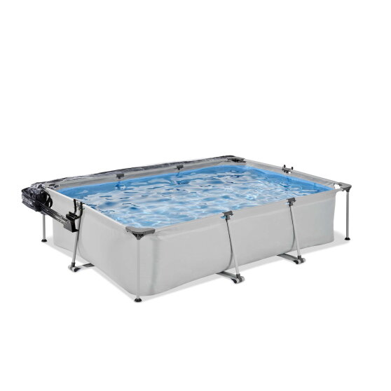 Piscine EXIT Soft Grey 300x200x65cm avec pompe filtrante et d&ocirc;me - gris