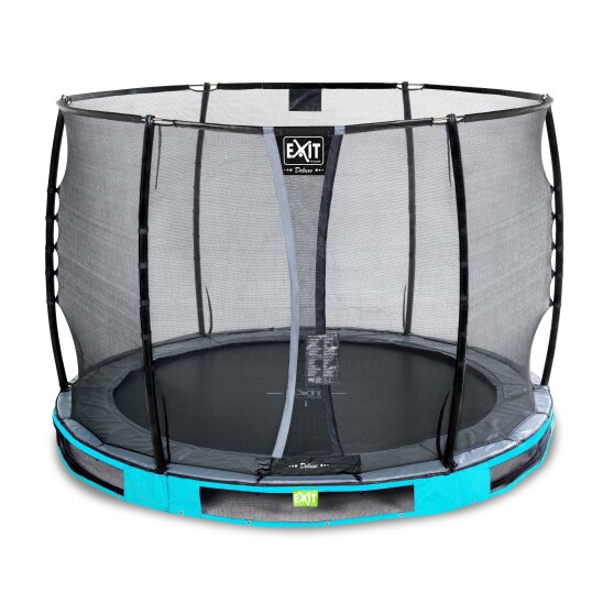 Trampoline enterré EXIT Elegant Premium ø305cm avec filet de sécurité Deluxe - bleu