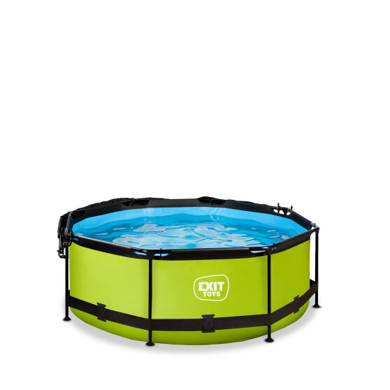 Piscine EXIT Lime ø244x76cm avec pompe filtrante et voile d'ombrage - vert