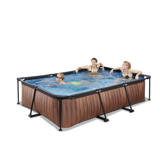 Piscine EXIT Wood 300x200x65cm avec pompe filtrante - marron
