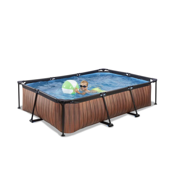 Piscine EXIT Wood 300x200x65cm avec pompe filtrante - marron