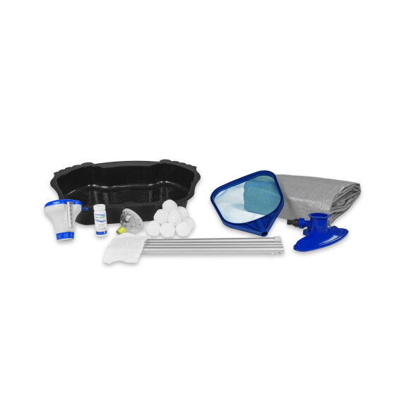 Piscine EXIT Black Leather 540x250x122cm avec pompe filtrante &agrave; sable et d&ocirc;me et kit d'accessoires - noir