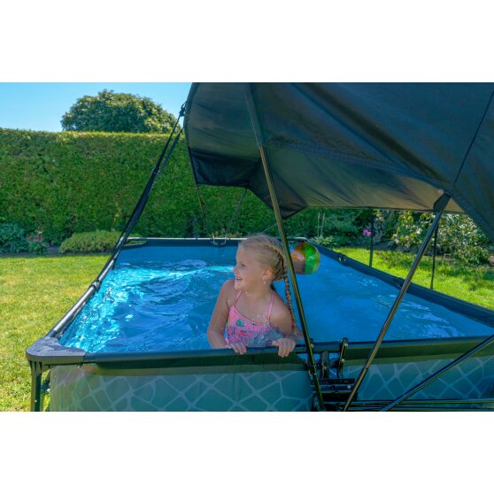 Piscine EXIT Lime 300x200x65cm avec pompe filtrante et voile d'ombrage - vert