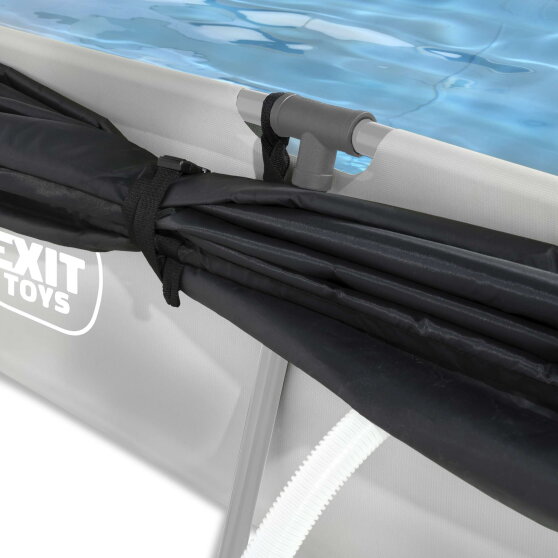 Piscine EXIT Soft Grey 300x200x65cm avec pompe filtrante et voile d'ombrage - gris