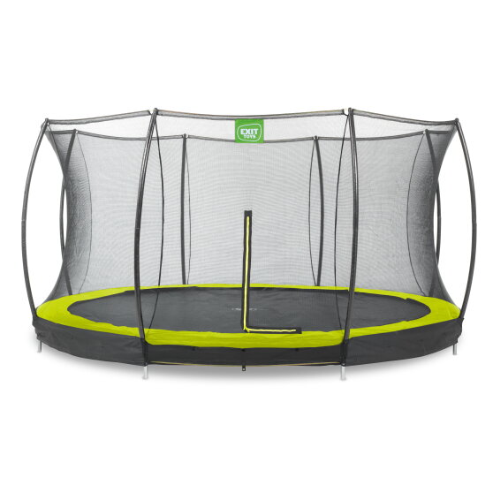 Trampoline enterré EXIT Silhouette ø427cm avec filet de sécurité - vert