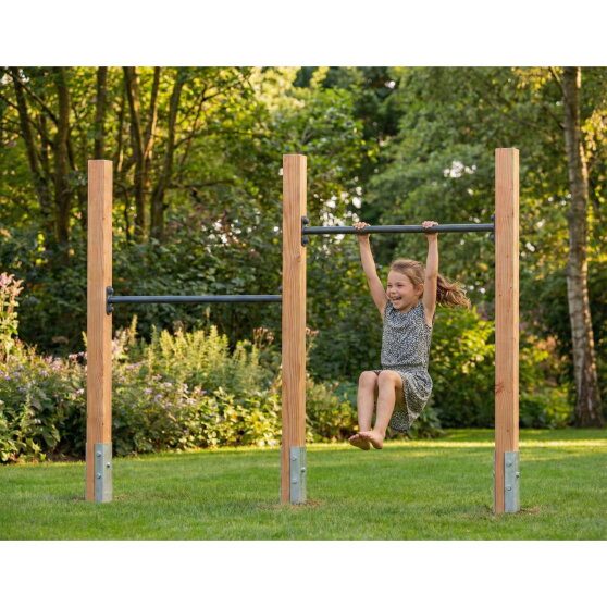 Barre fixe double en bois EXIT Linea 85