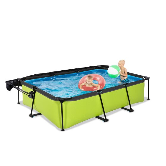 Piscine EXIT Lime 300x200x65cm avec pompe filtrante et voile d'ombrage - vert