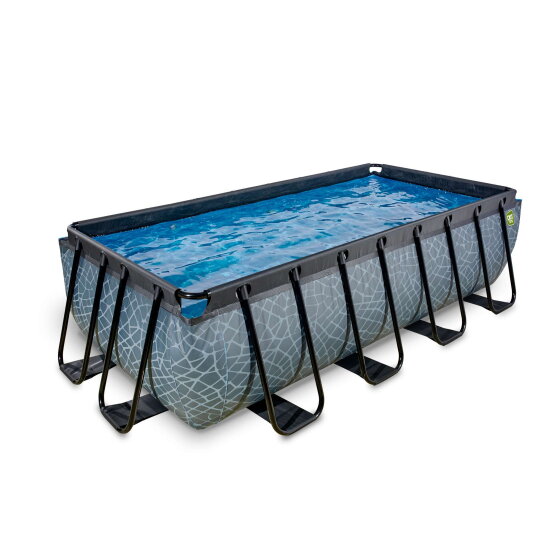 Piscine EXIT Stone 400x200x100cm avec pompe filtrante - grise