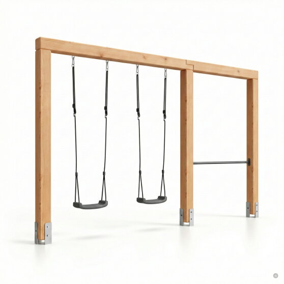 EXIT Linea Massiv 140 Balan&ccedil;oire double en bois avec barre fixe