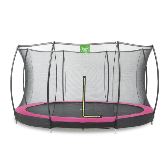 Trampoline enterré EXIT Silhouette ø366cm avec filet de sécurité - rose