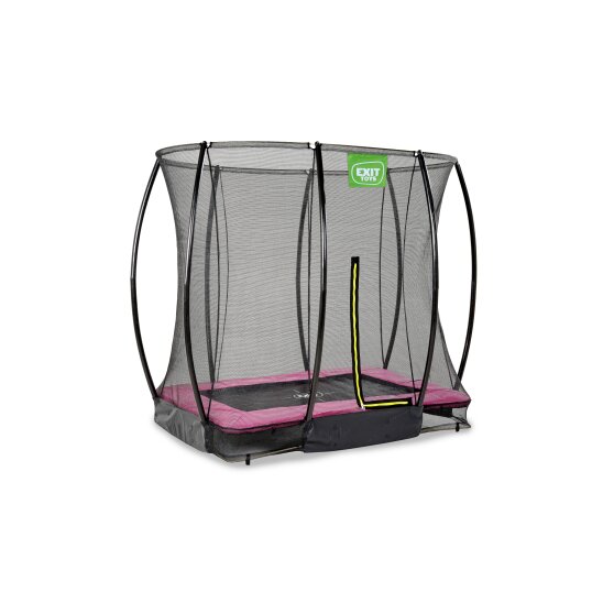 Trampoline enterré EXIT Silhouette 153x214cm avec filet de sécurité - rose