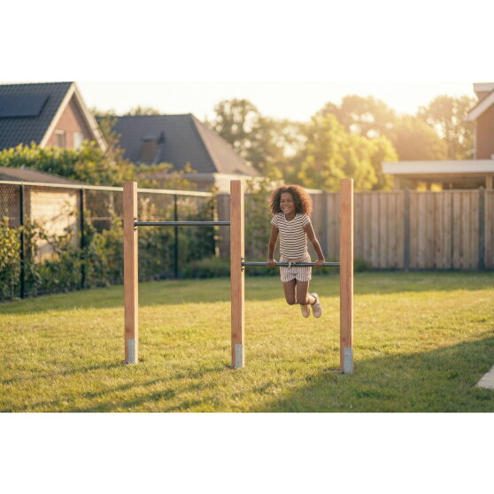 Barre fixe double en bois EXIT Linea 85