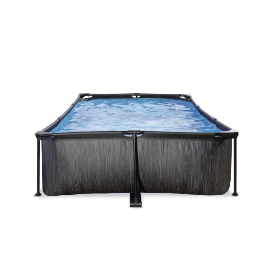 Piscine EXIT Black Wood 300x200x65cm avec pompe filtrante - noir
