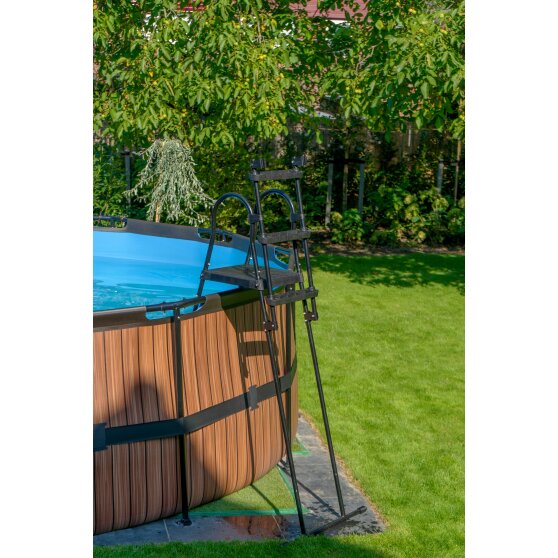 Échelle de piscine EXIT pour hauteur de cadre de 108-122cm - noir