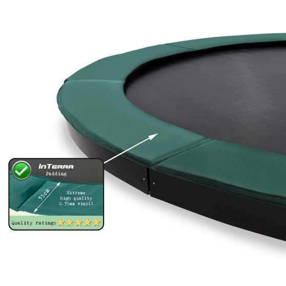 Le trampoline enterré EXIT InTerra groundlevel ø427cm - vert